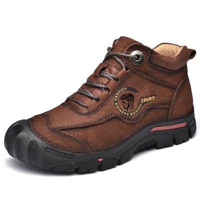 Echtes Leder Herren Schuhe Sneakers Wasserdichte Outdoor Herren Stiefel Bequeme Herren Wanderschuhe