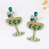 European and American new fashion exaggerated personality creative temperament alloy imitation pearl earrings diamond versatile earrings women