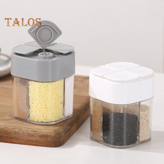 4-i-1 kjøkkenkrydderflaske Krydderbeholder med stor kapasitet BPA-fri fuktsikker salt og pepperkrukke Oppbevaringsflaske
