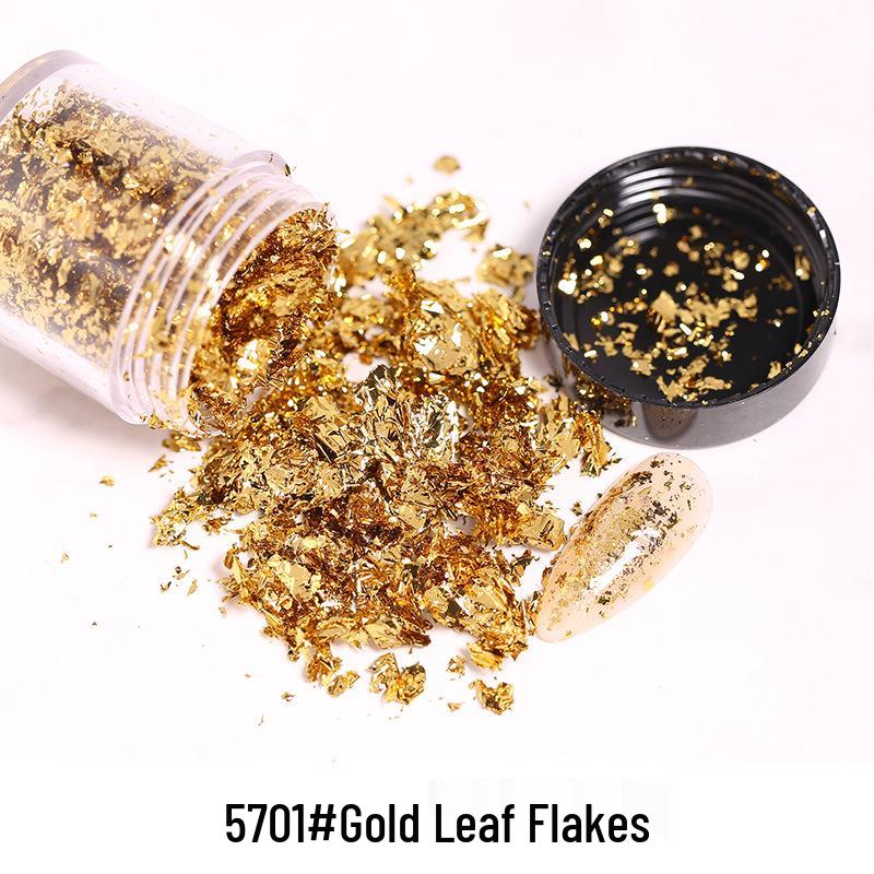 Japanese Gold & Silver Foil Nail Art Flakes: DIY Gel Polish Patches for Photo-therapy and Jewelry Design