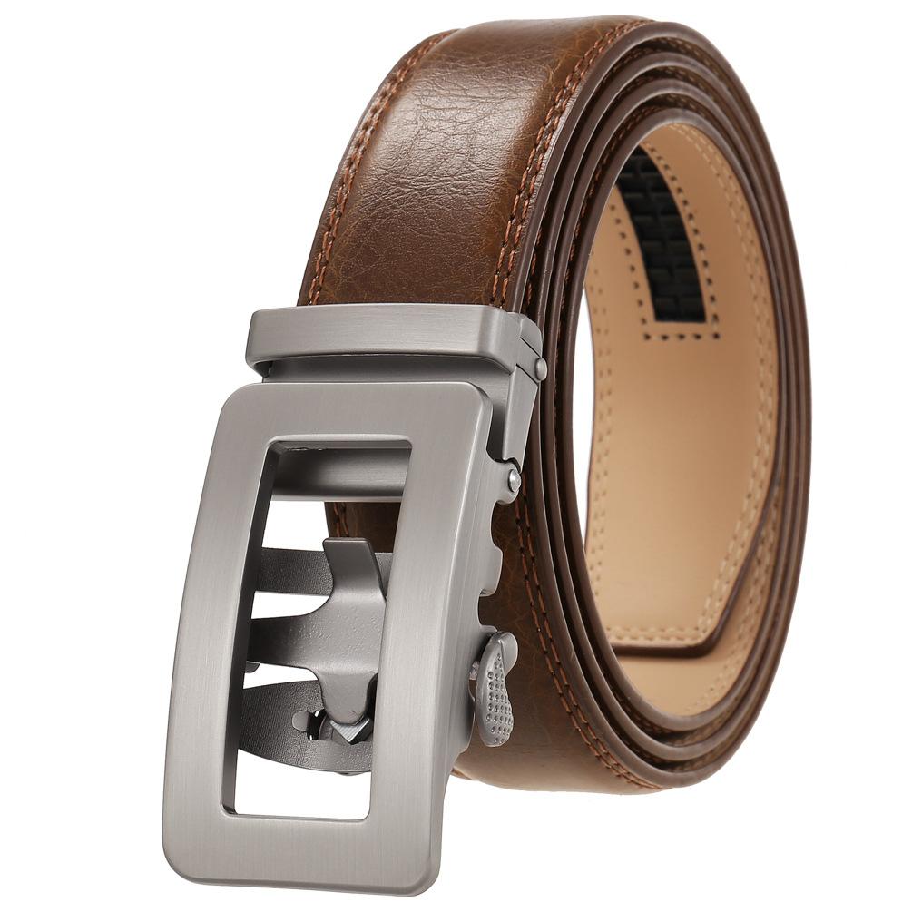 1Pcs Two-Layer Cowhide Automatic Buckle Belt, Men'S Belt, Business Belt Ly35-0838-1