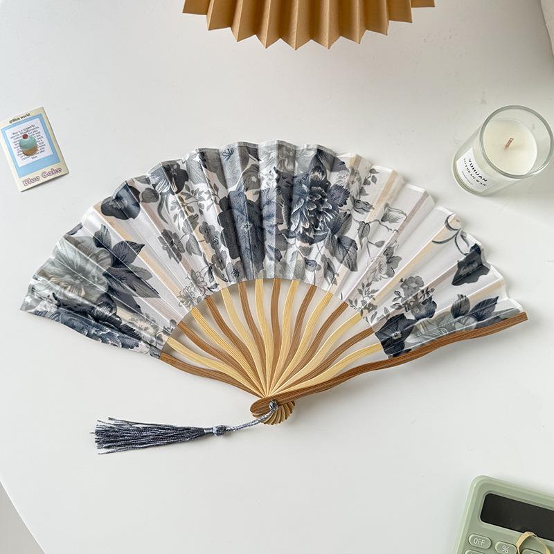 Chinese Silk Dragon Bone Bamboo Folding Fan - 7" Women's Gift Display Dance Fan
