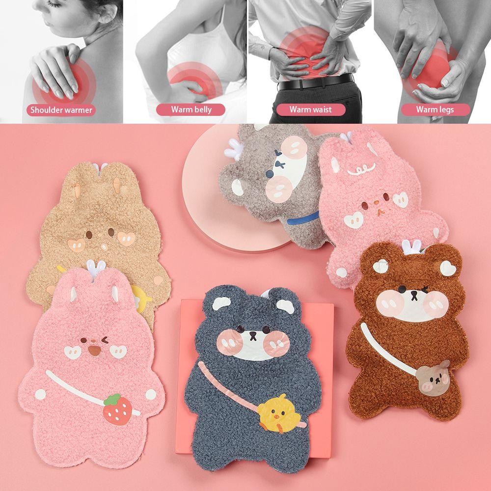 Reusable Portable Cartoon Plush Water Injection Hot Water Bottle Relaxing Hand Warmer