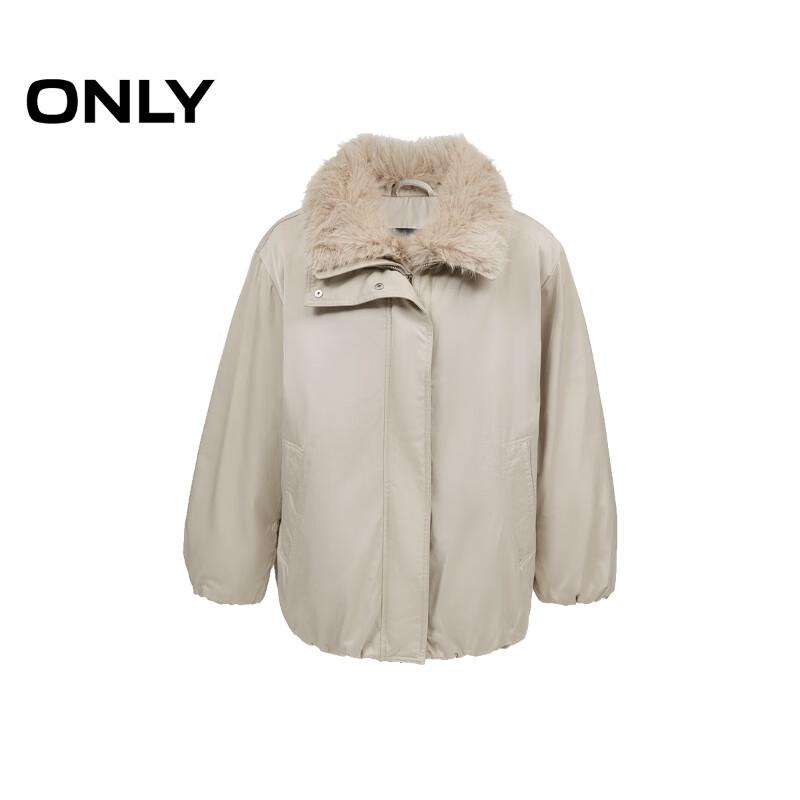 ONLY Women's Detachable Fur Collar Down Jacket
