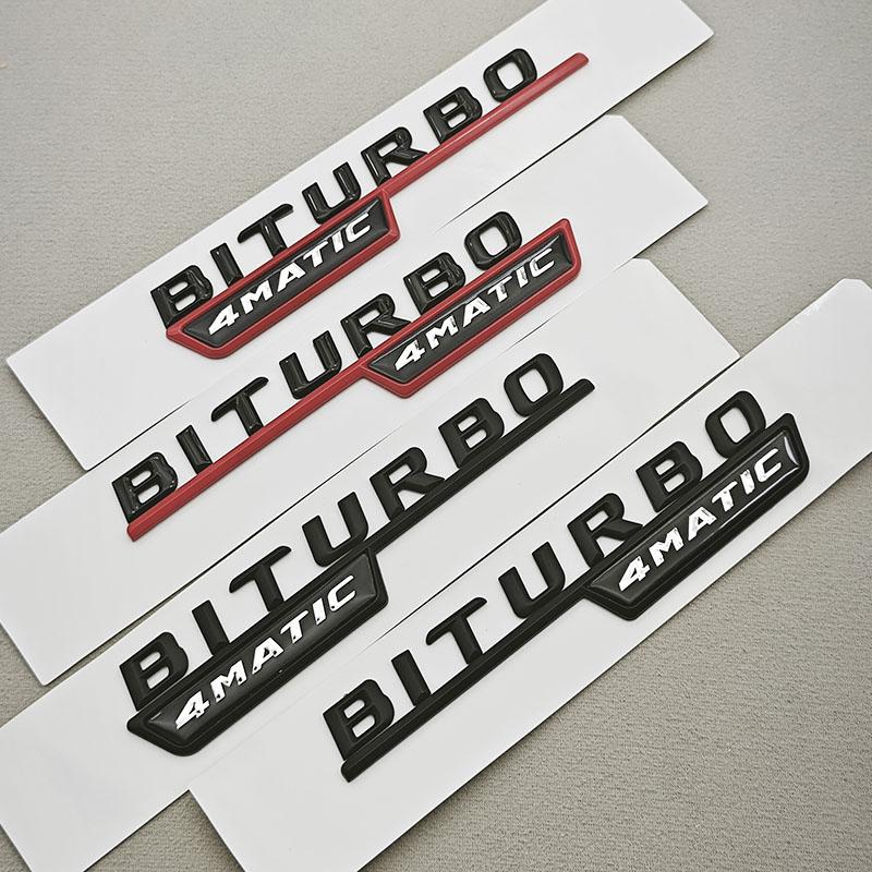 Logo TURBO 4MATIC Car Emblem Both Side Fender Badge Sticker For Mercedes Benz AMG X247 C117 W117 GLE53 GLA45 A45 A35 CLA35 CLA45 UBT5
