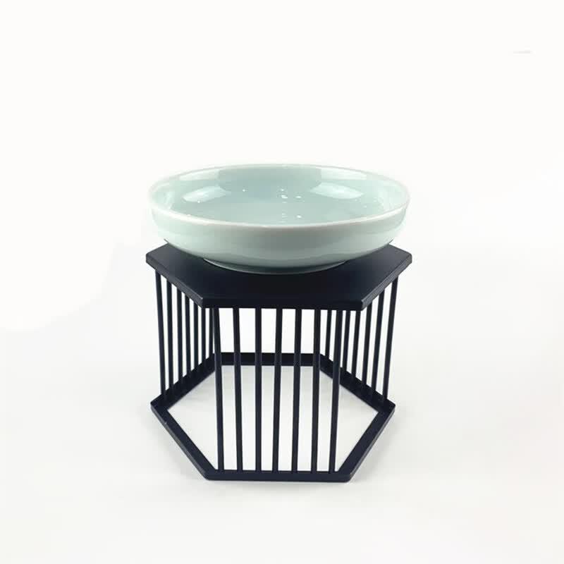 Youqingxilin Hexagonal Iron Art Serving Rack & Ceramic Set