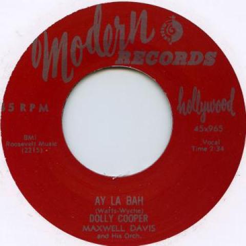 

7inch Record DOLLY COOPER - My Man / Ay La Bas MODERN965 Modern 1956 UK Blues