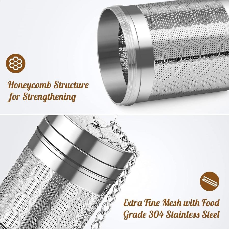 Tea Infusers for Loose Tea 2 Pack 18 8 Stainless Steel Tea Strainer Set Extra Fine Mesh Tea Steeper for Brew Tea Spices and Sea