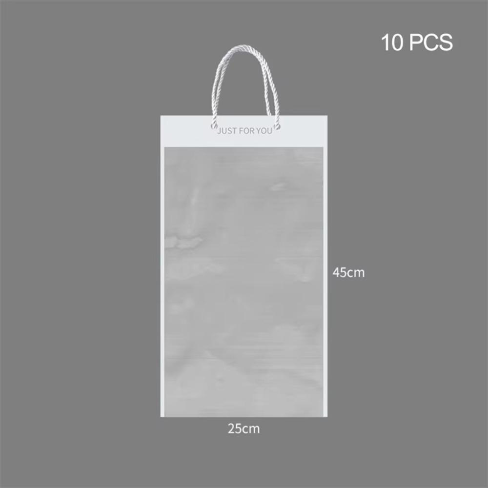 10pcs New Transparent Bouquet Gift Bag Party Supplies Decoration Flowers Wrapping Bag With Handle Birthday Gift Bag Gift