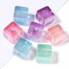 10Pcs New Acrylic Square Fluorescent Beads Cute Large Hole Loose Spacer Bead Diy Bracelets Jewelry Women Charm Accessories