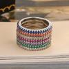 925 Sterling Silver Plated Colorful Zircon Ring Stackable Dainty Women's Jewelry Birthday Gift Valentine's Day Present