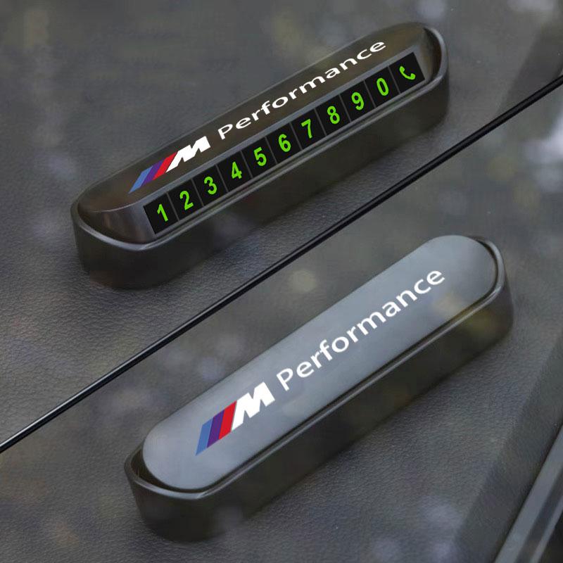M LOGO Car Temporary Parking Card Phone Number Card Plate Sticker For BMW M Power Performance F10 F31 E36 E39 E87 E90 X3 X5 X6 X7