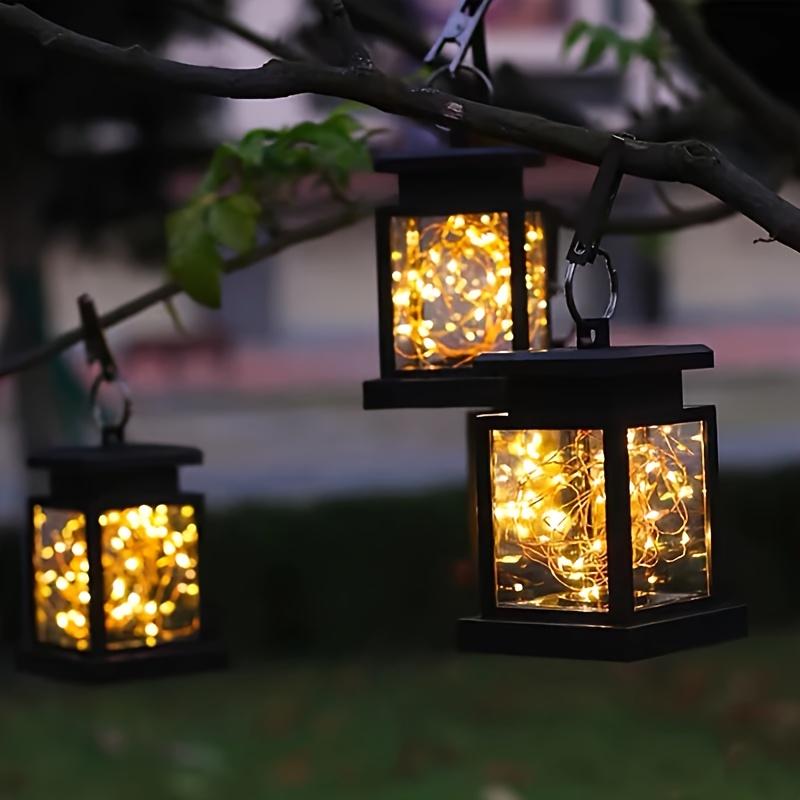 1/2PCS Solar Camping Handheld Lantern, Flashing Flame-free LED Light, Garden Outdoor Hanging Decoration, Warm White Light/RGB
