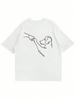 Modisches Kurzarm-T-Shirt mit Hundeprint für Damen und Herren