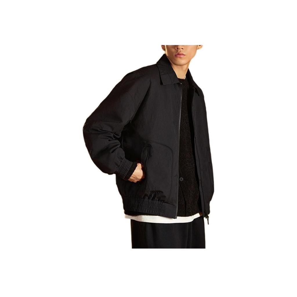 Li Ning X Jackie Chan Collaboration Kung Fu Series Comfortable Casual Windproof Breathable Loose Solid Color Jacket Men Jacket Black AFDUA49-2