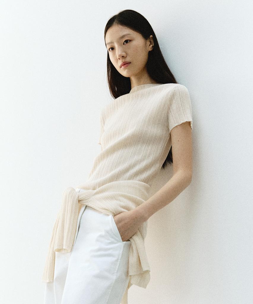 ARTID Cotton Rib Short Sleeve Knit_Butter