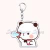 Bubu Dudu Cartoon White and Grey Couple Bears Keychains Ring for Accessories Bag Pendant Key Chain Jewelry Fans Lovers Gifts