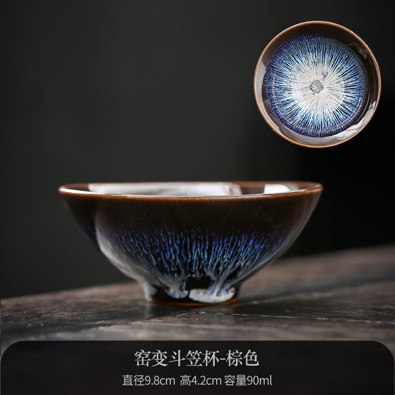 Kiln-changed tea cup 1 different color hat cup tea bowl tea cup set tea set Handmade kiln-changed tea cup