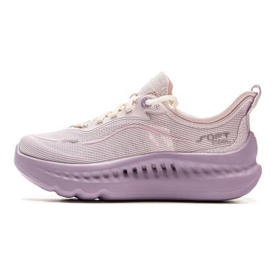 Li Ning Soft Cool 2 Comfortable Thick Sole Increase Height Breathable Lightweight Low Top Casual Shoes Women Sneaker Light-Purple Pink AGLV010-9