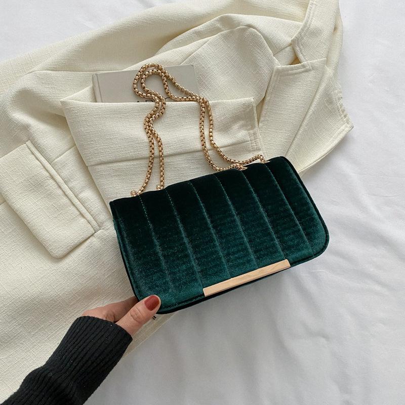 Spring New Small Bag Women's Fashion Simple Chain Small Square Bag Casual Commuting Shoulder Messenger Bag Women's Bag