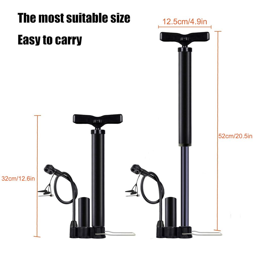 Bike Pump, Air Bicycle Pump Inflator for Presta and Schrader Valve Tire Ball Bike Portable Pumps 160PSI & 11BAR