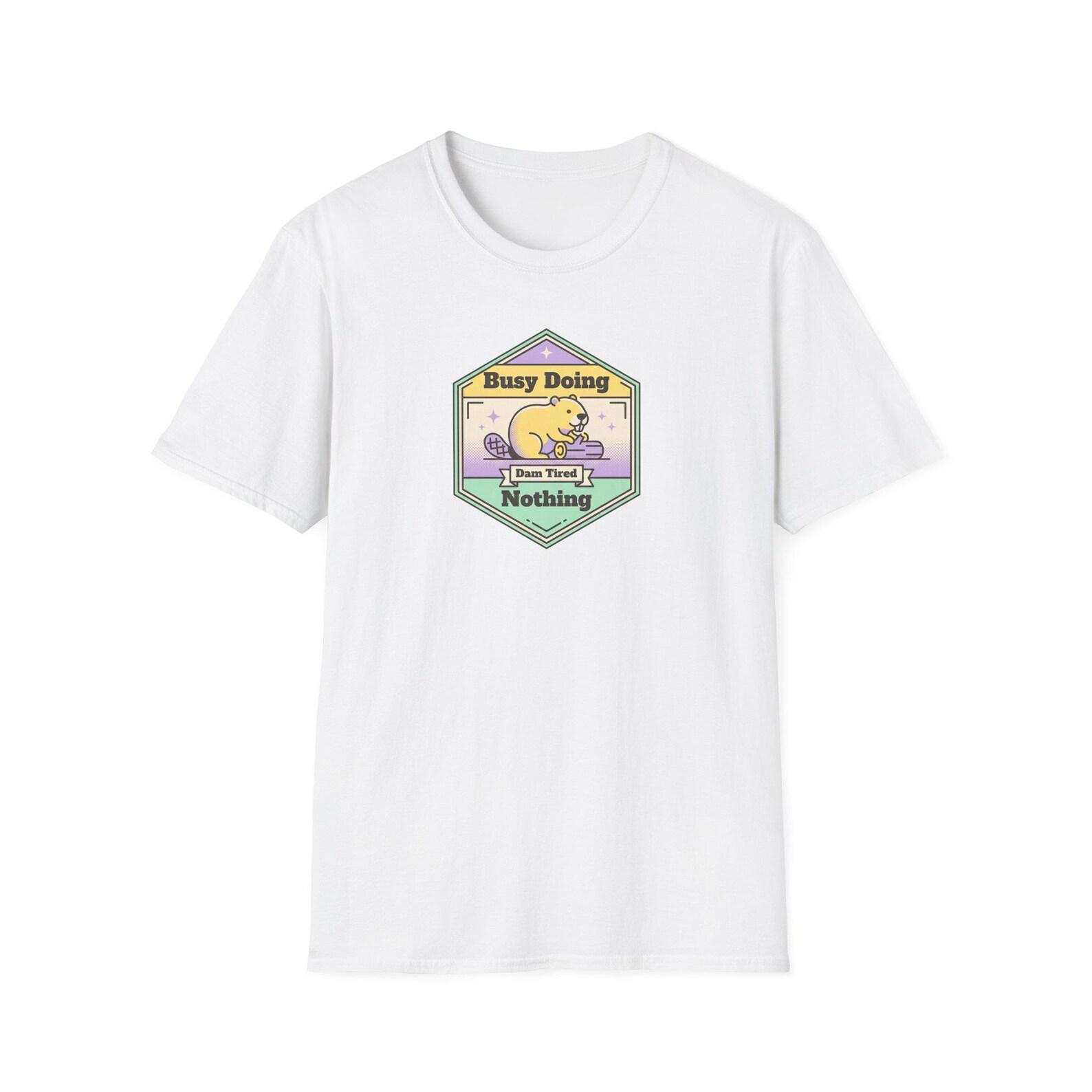 Funny Sloth T-Shirt | Busy Doing Nothing Cute Pastel Sloth Graphic Tee | Lazy Day Animal Shirt Gift XL