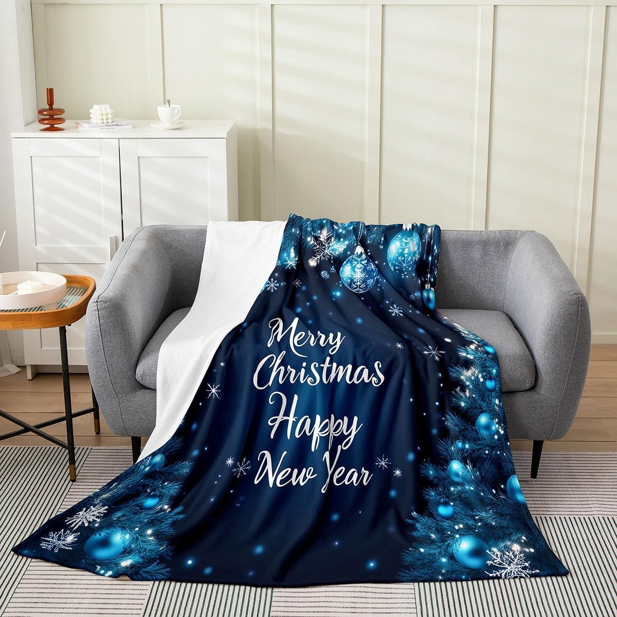 

Christmas Teddy Bears Gift Present Throw Blanket Festive Design for Living Room Decor Gift for Her HolidayStyle 70x100cm28x39in
