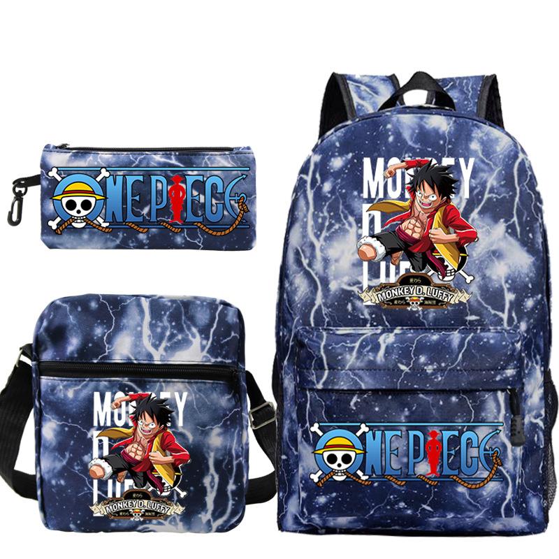 School Bag Large Capacity, Junior High School Students, Primary School Students, School Bag Three-Piece Set, Backpack, Messenger Bag, Stationery Bag
