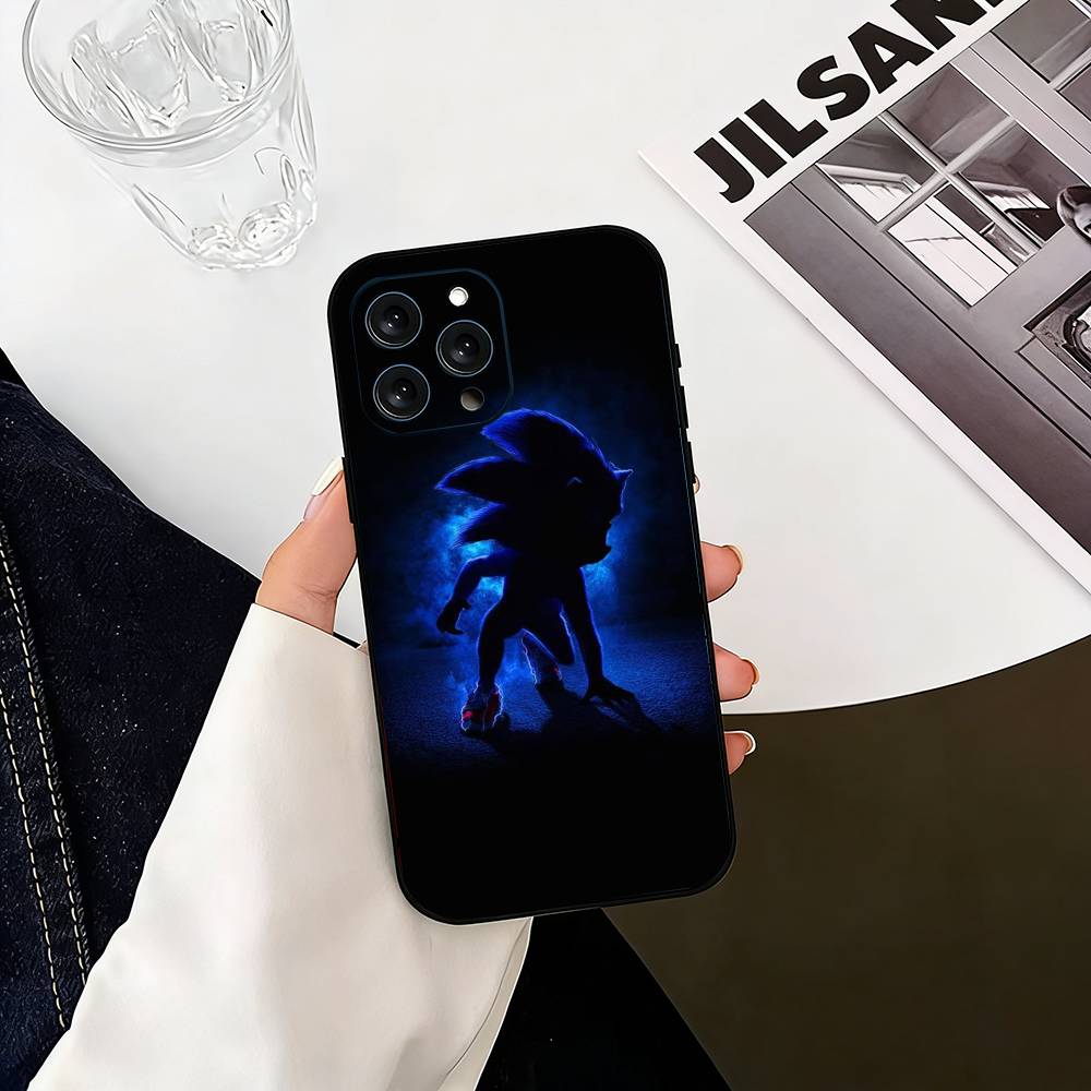 S-Shadow S-Sonic Phone Case For iPhone 17,16,15,14,13,12,11 Plus,Pro Max,XS,Soft Silicone Black Cover