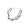 2025 Popular Aquamarine Pearl Bracelet Women's Light Luxury Design Double-layer Bracelet Jewelry