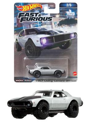 Mattel Hot Wheels Fast & Furious - 1967 Chevy Camaro Off-Road (Ages 3 and Up) HNW47 White 1/64 Scale Figure
