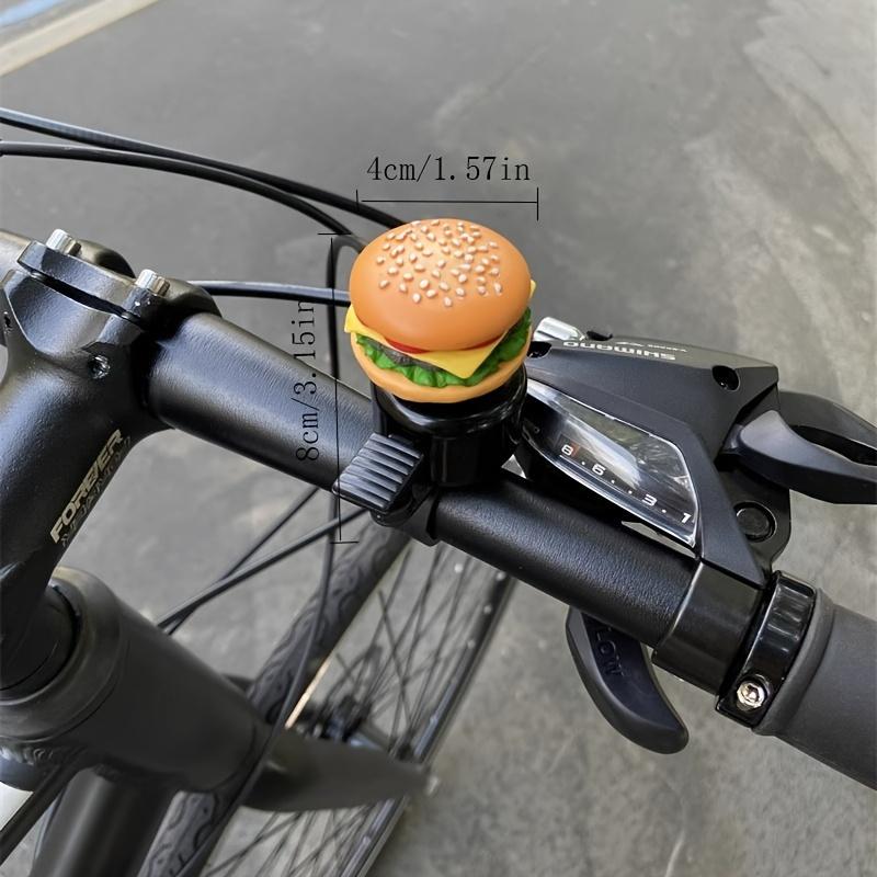 1pc Playful Food Themed Bicycle Bell Fun Outdoor Riding Accessories with Smile Burger and Fries Design