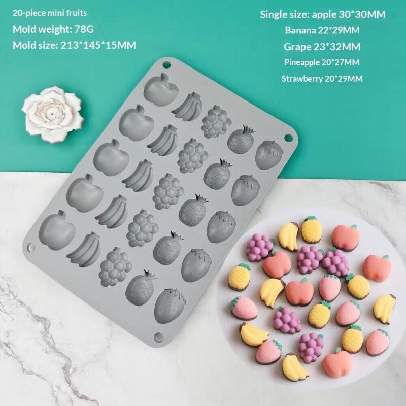 Mango Hruška Broskev Malina Durian Ovocná Řada Dort Silikonová Forma Pečení Mousse Forma Dekorace Dortu Opakovaně Použitelný Dezertní Nástroj