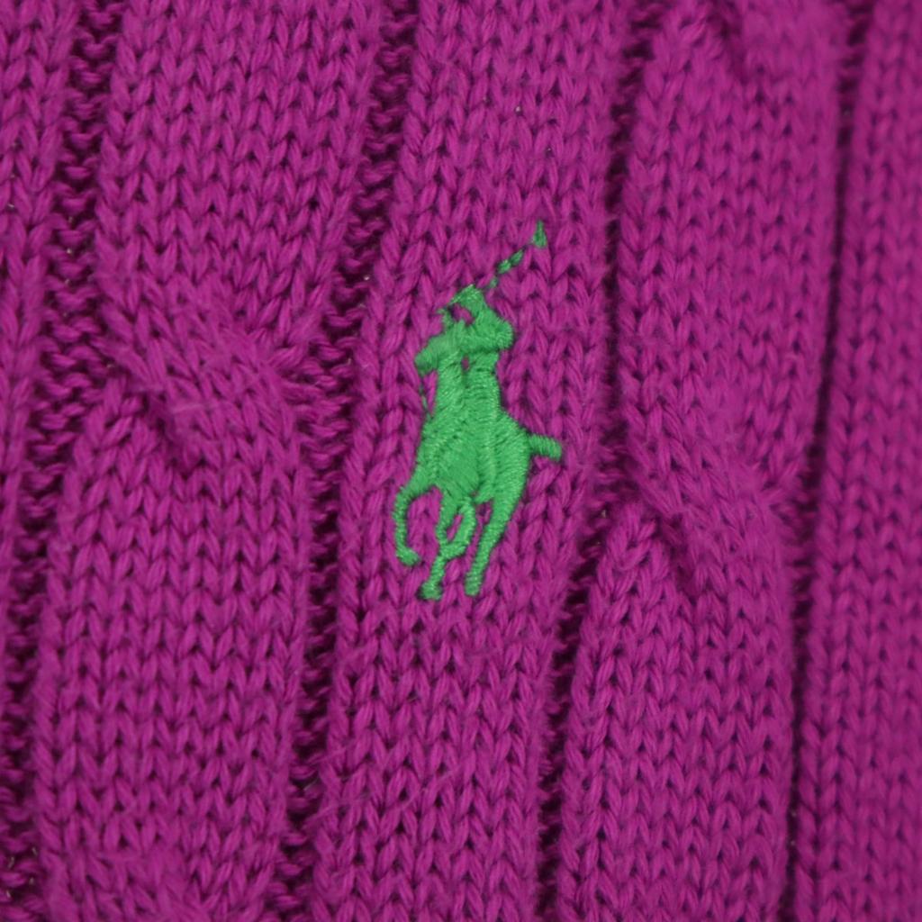 Beauty products POLO RALPH LAUREN One point logo Long sleeve Cable knit cotton knit Women Used
