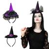 Cute Headband Halloween Specter Sequins Witch Hat Mini Cone Hat Hair Hoop