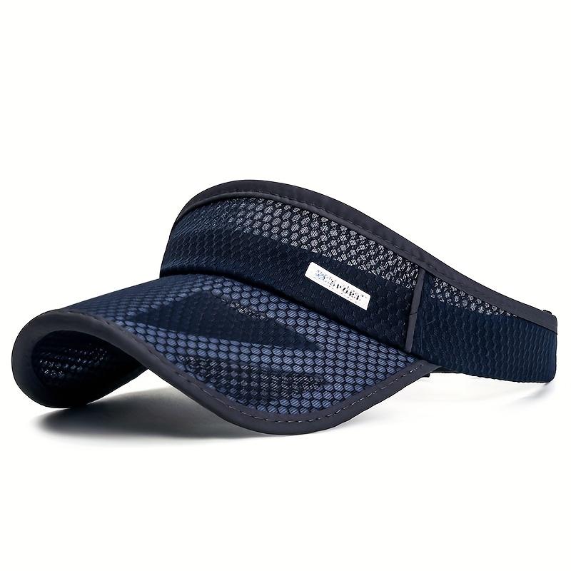 

1Pc Mesh Visor Sun Hat For Running, Lightweight, Unisex, Outdoor Summer Sports Cap With Extended Brim, Breathable Sports Style темно-синього кольору