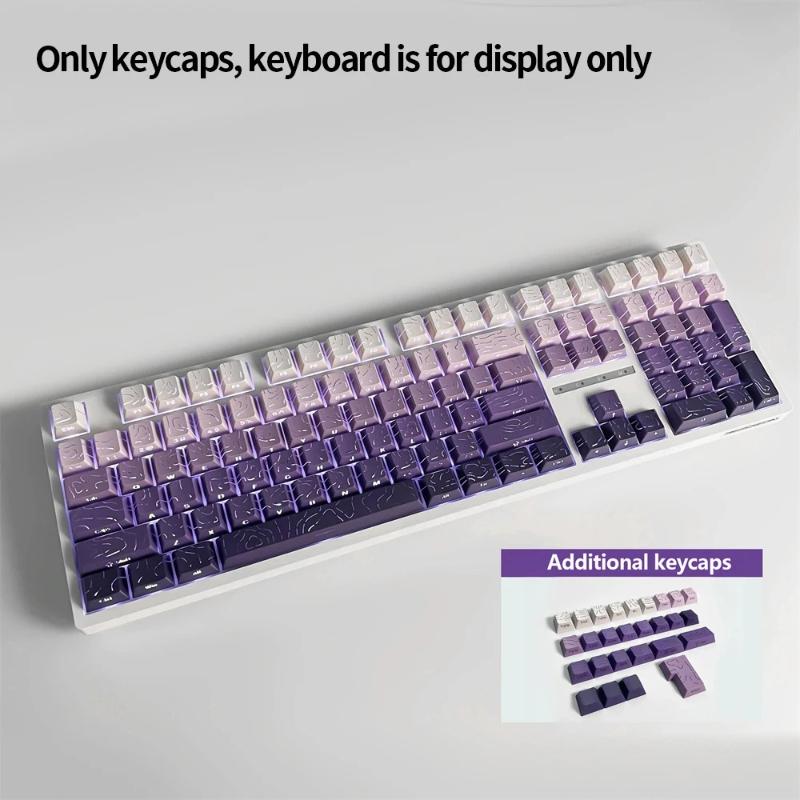 New Topographic Keycaps 4.0 Version Shine Through 98 Key PBT Cherry Profile Side Print Backlit for MX Gamer Mechanical Keyboard 3