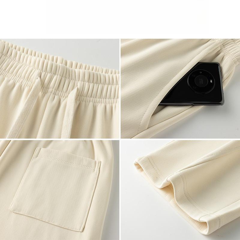 Drape Men's Autumn Sweatpants, Loose Straight-leg Wide-leg Sport Casual Pants