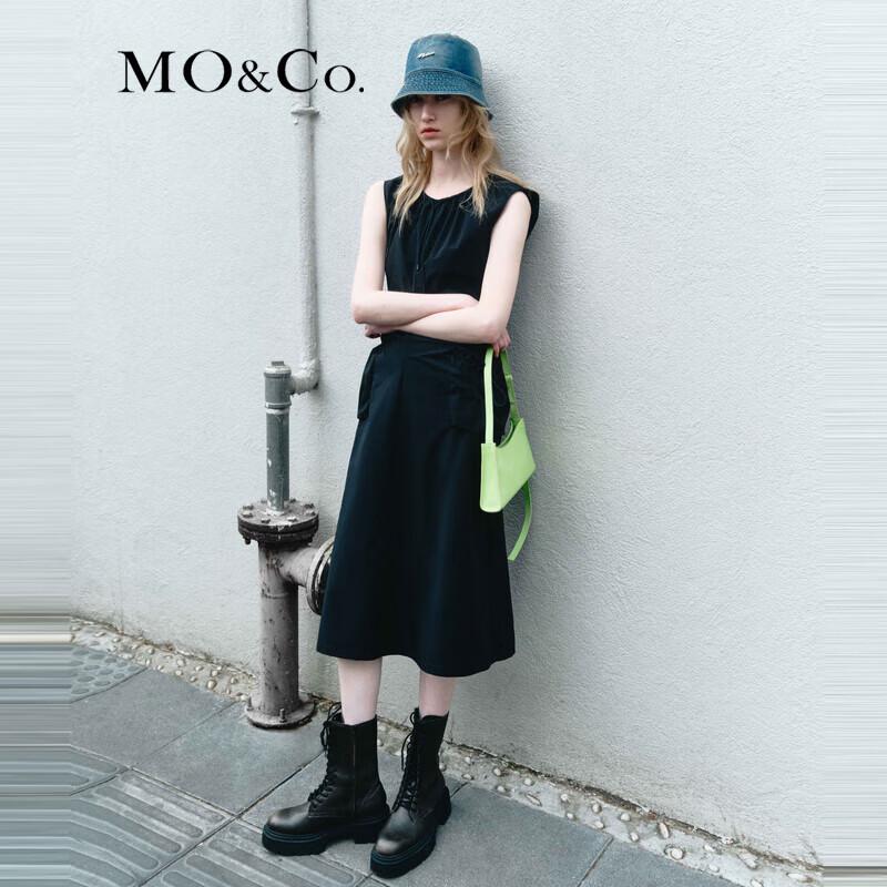 MO&Co. 2024 Spring Drawstring Round Neck Vest Dress