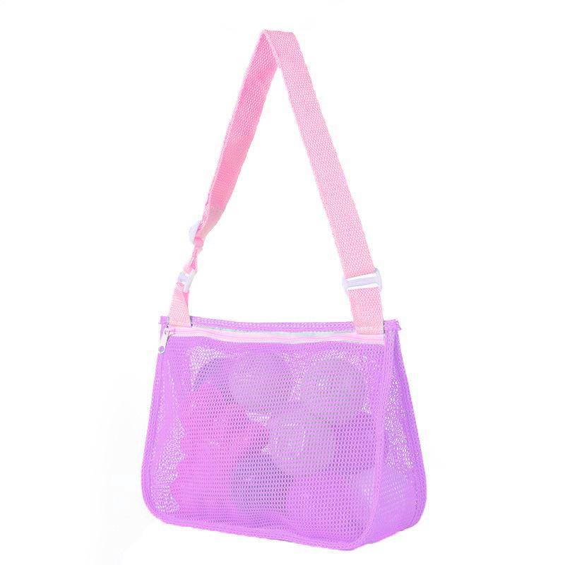 Kids Toy Storage Bag Quick-Dry Mesh Beach Shoulder Bag for Travel & Outdoor Play Breathable Lightweight Beach Bag