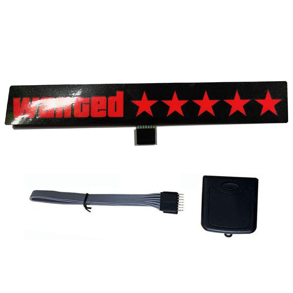Windshield Electric Wanted 5 Star Car Window Sticker Auto Moto Safety Sign Decals Decoration LED Lights for Vehicle Sticker