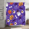Purple Halloween Shower Curtain with Ghosts Pumpkins spooky bathroom decor for kids adults alike