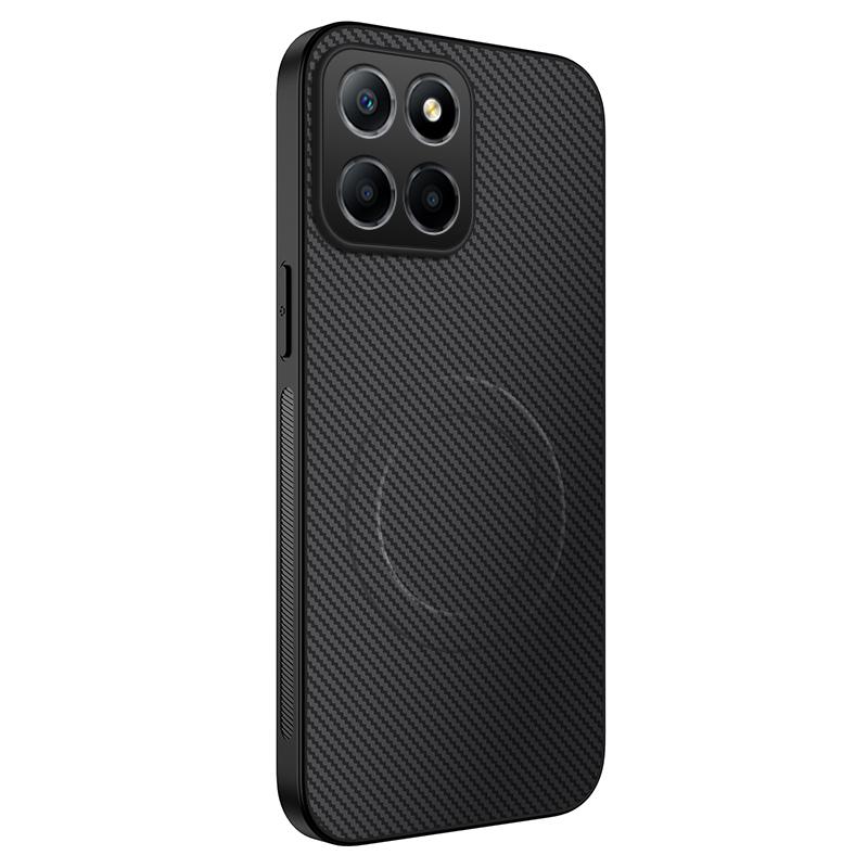For Magsafe Carbon Fiber Texture Case for Honor X8C X7C Honor 200 Smart Magnetic Wireless charging Shockproof Matte Silicone Back Cover