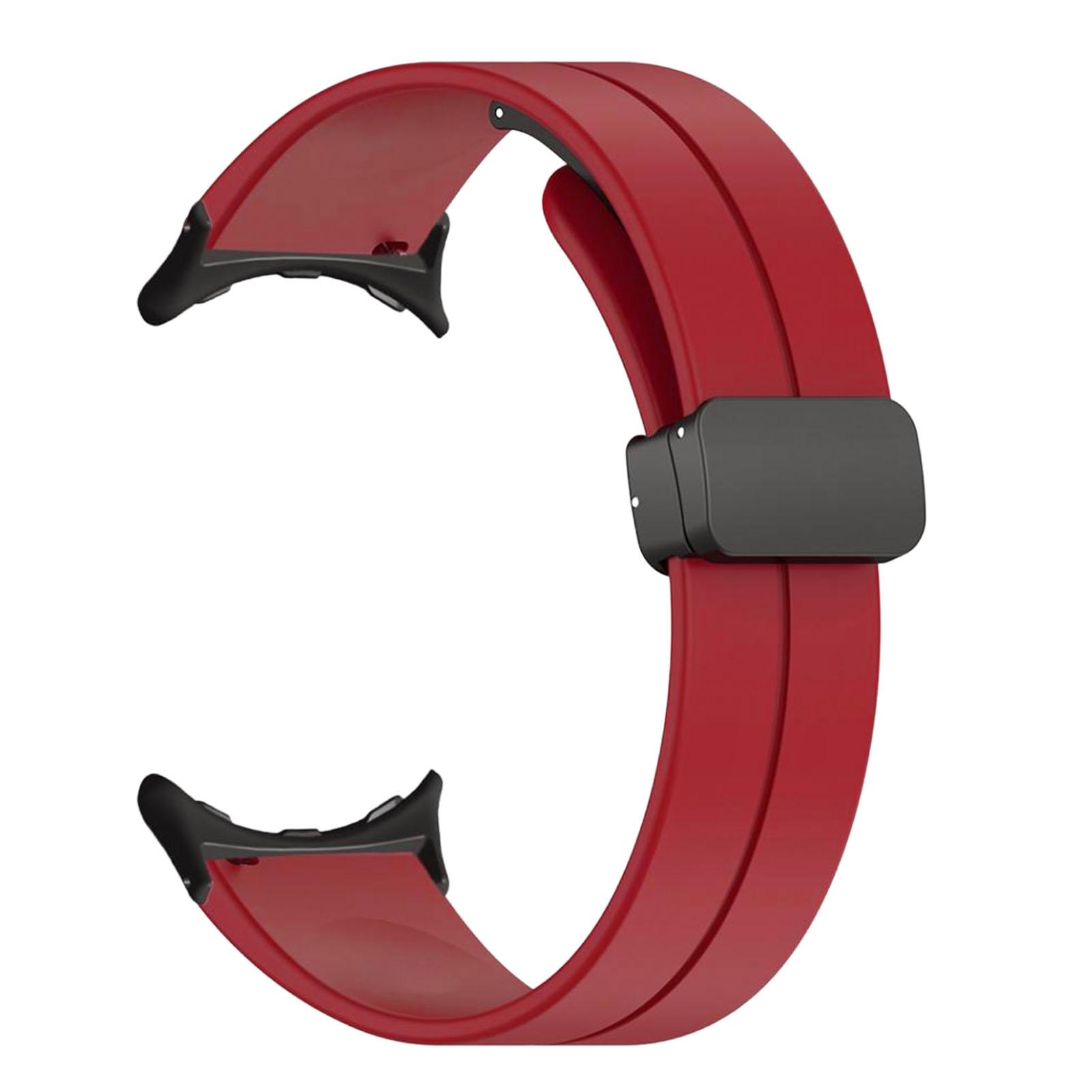

Watch Wristband Good Compatibility Replacement Part Silicone Stretch Watch Band Soft and Breathable for Electronic Watches червоний