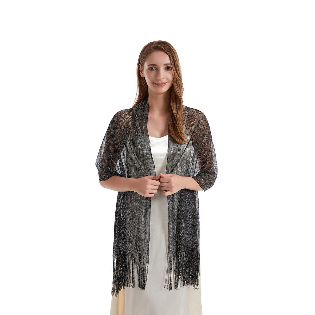 Rayon Scarf, Gold And Silver Silk Flat Scarf, Thin Shawl, Bag Head Scarf, Polyester Scarf, Multi-Color.