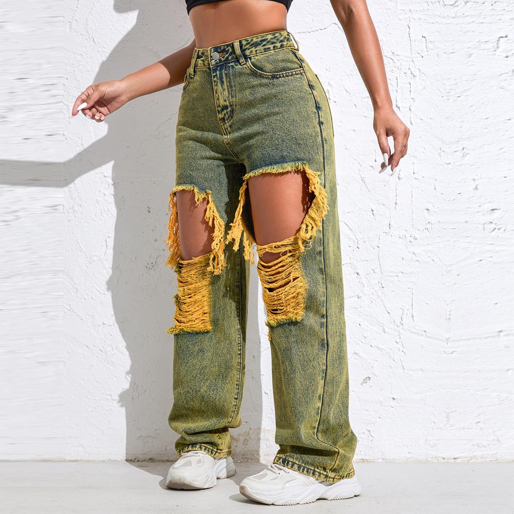 Shascullfites Melody Ripped Women's Blue Jeans Hip-hop Style Fashion Vintage Streetwear Y2K Wide Leg Jeans Baggy Denim Pants