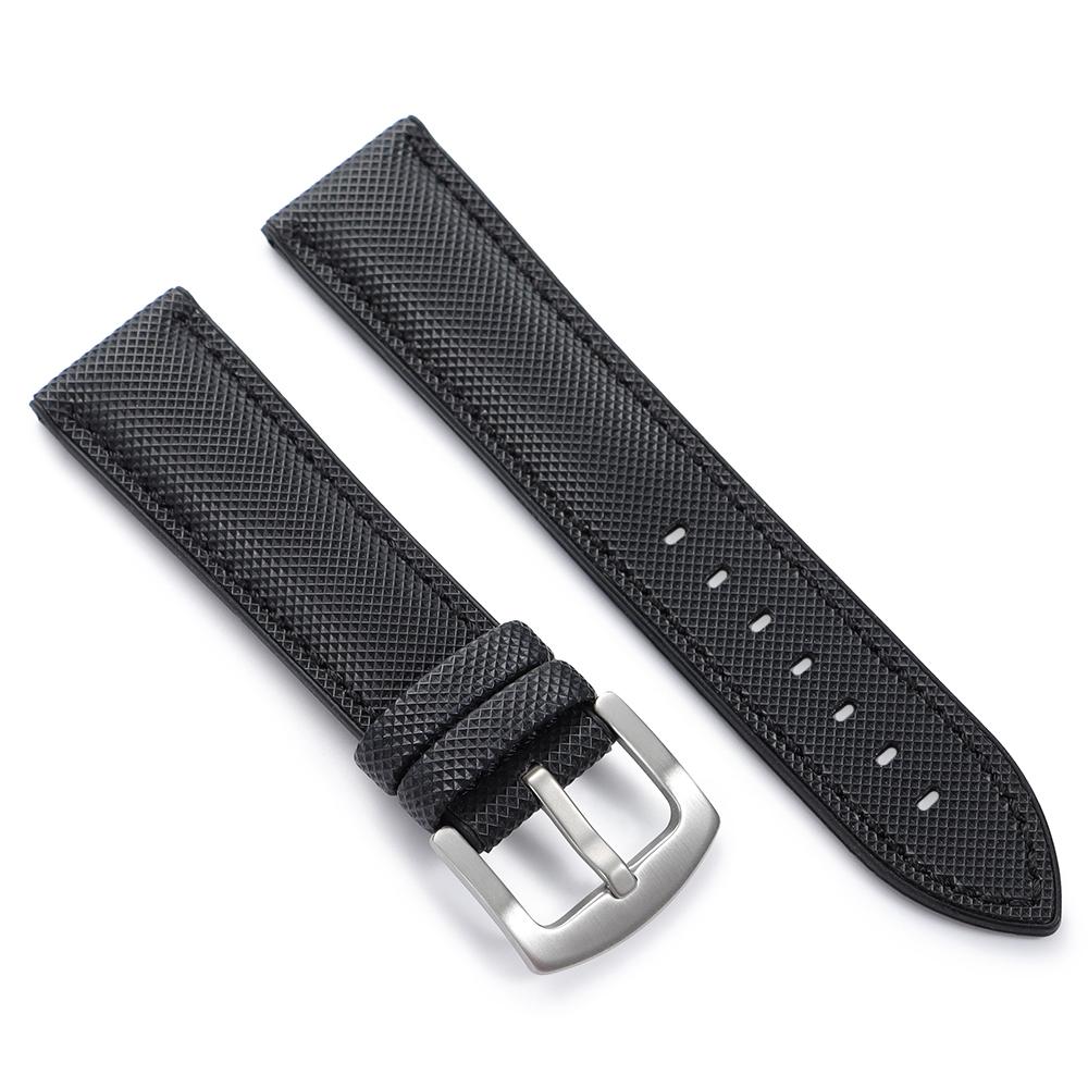 20 22 24mm Carbon Fiber Nylon Plaid Strap Silicone Watchband for Omega for Seiko Men Women Soft Waterproof Wristband Accessories