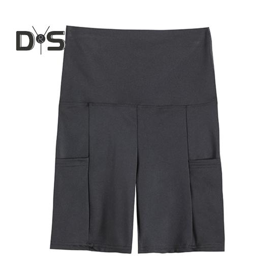 

Женские защитные шорты с боковыми карманами, однотонные, высокоэластичные, летние шорты, впитывающие пот, с функцией подъема бедер XL серый