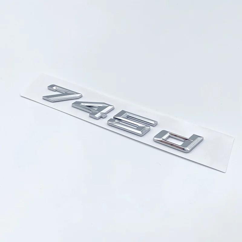 ABBD1 New Chrome Black Numbers Letters 730d 740d 745d 750d 760d ABS Emblem for 7 Series Car Trunk Exterior Decoration Logo Sticker