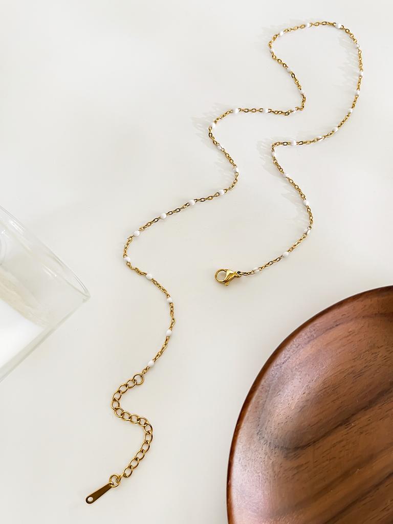 New Drip Glazed Women's Necklace Ins Style Small Fresh Collarbone Chain Summer Beach Travel Body Chain Girls Jewelry Accessories